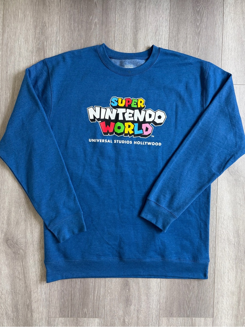 Super Nintendo World Universal Studios Hollywood Crewneck Royal Blue Sz XXL 2XL